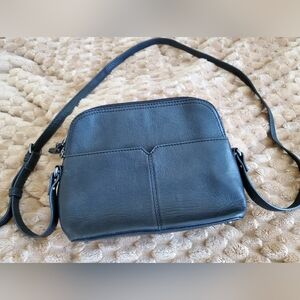 Elegant Rachel Roy Black Leather Crossbody Bag with adjustable strap